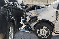 Broadside collision accident scene.