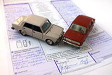 Mock up of 2 cars colliding.