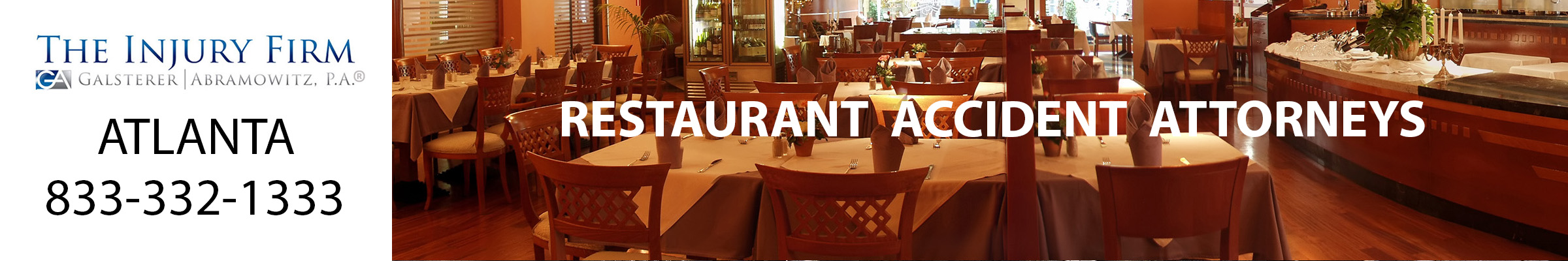 Atlanta restaurant injury accident lawyers header.