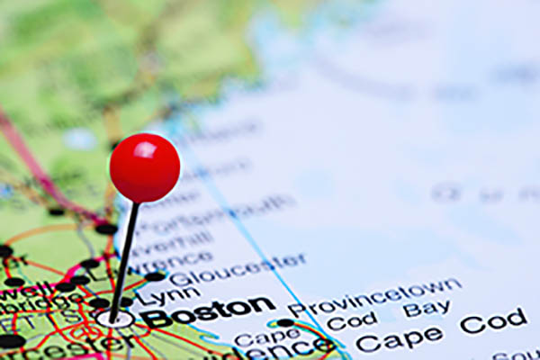 image - map red pinned on boston massachusettes