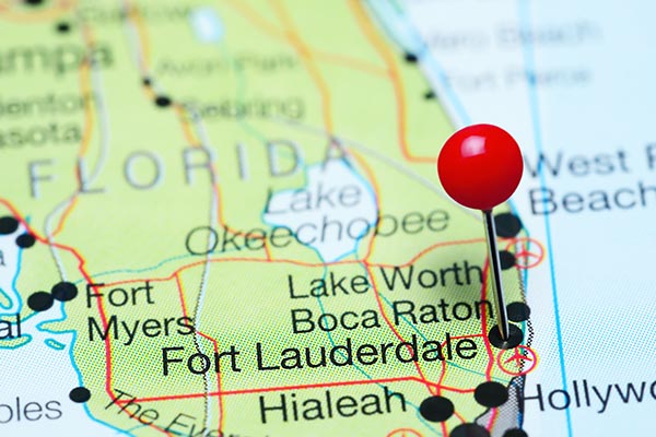 image map red pinned fort lauderdale florida