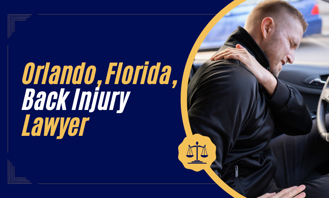 Show thumbnail preview A man in a car holds his shoulder in pain. Text reads: “Orlando, Florida, Back Injury Lawyer” with a scales of justice icon on a dark blue background.