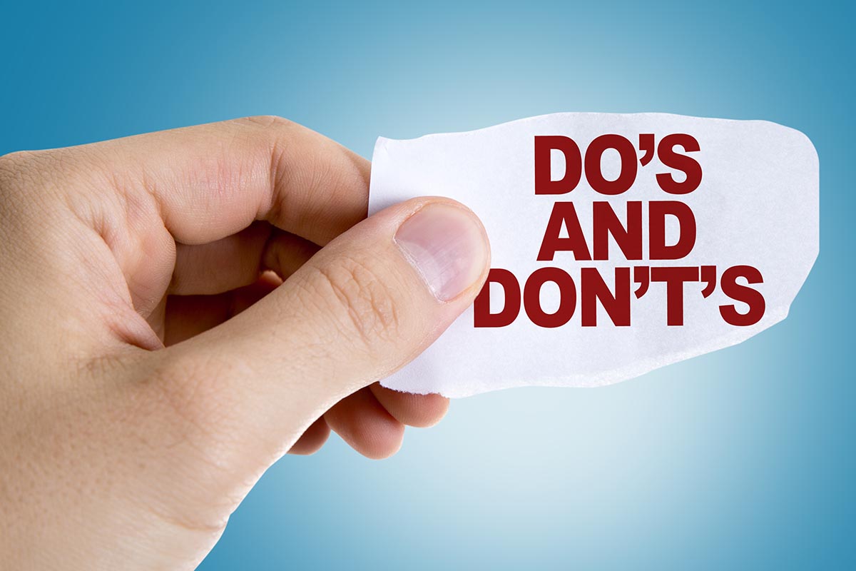 Do' s and Don't's sticker.