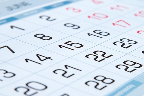 Days on a calendar