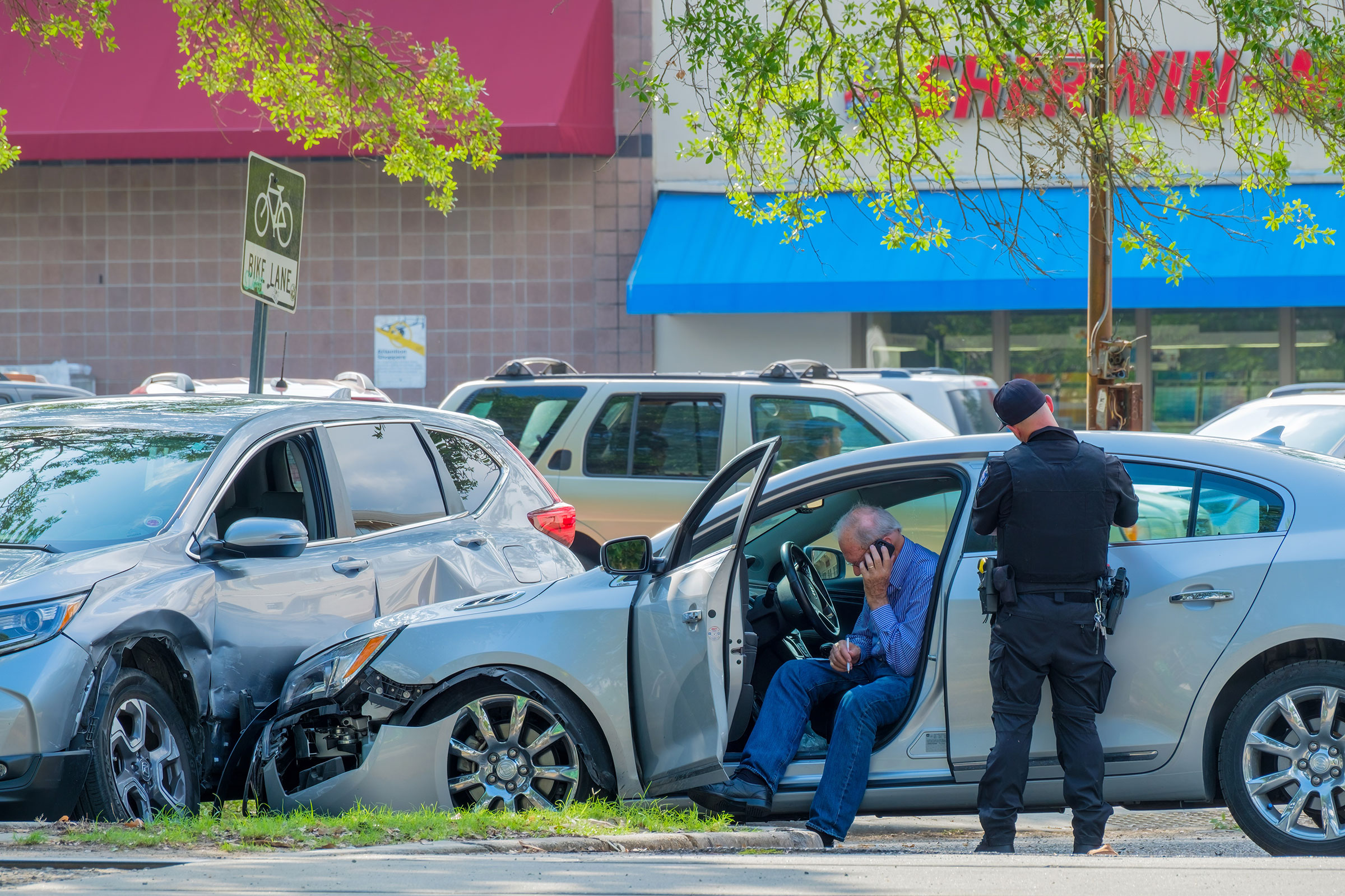 man using personal car for work errand got into car accident