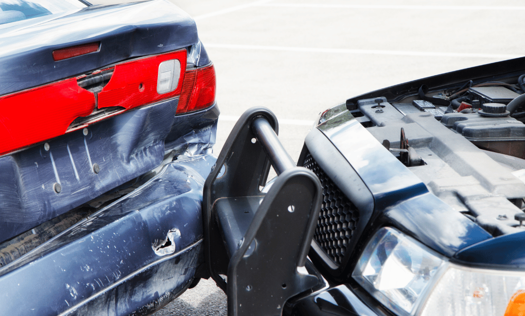 rear end collision by a police car