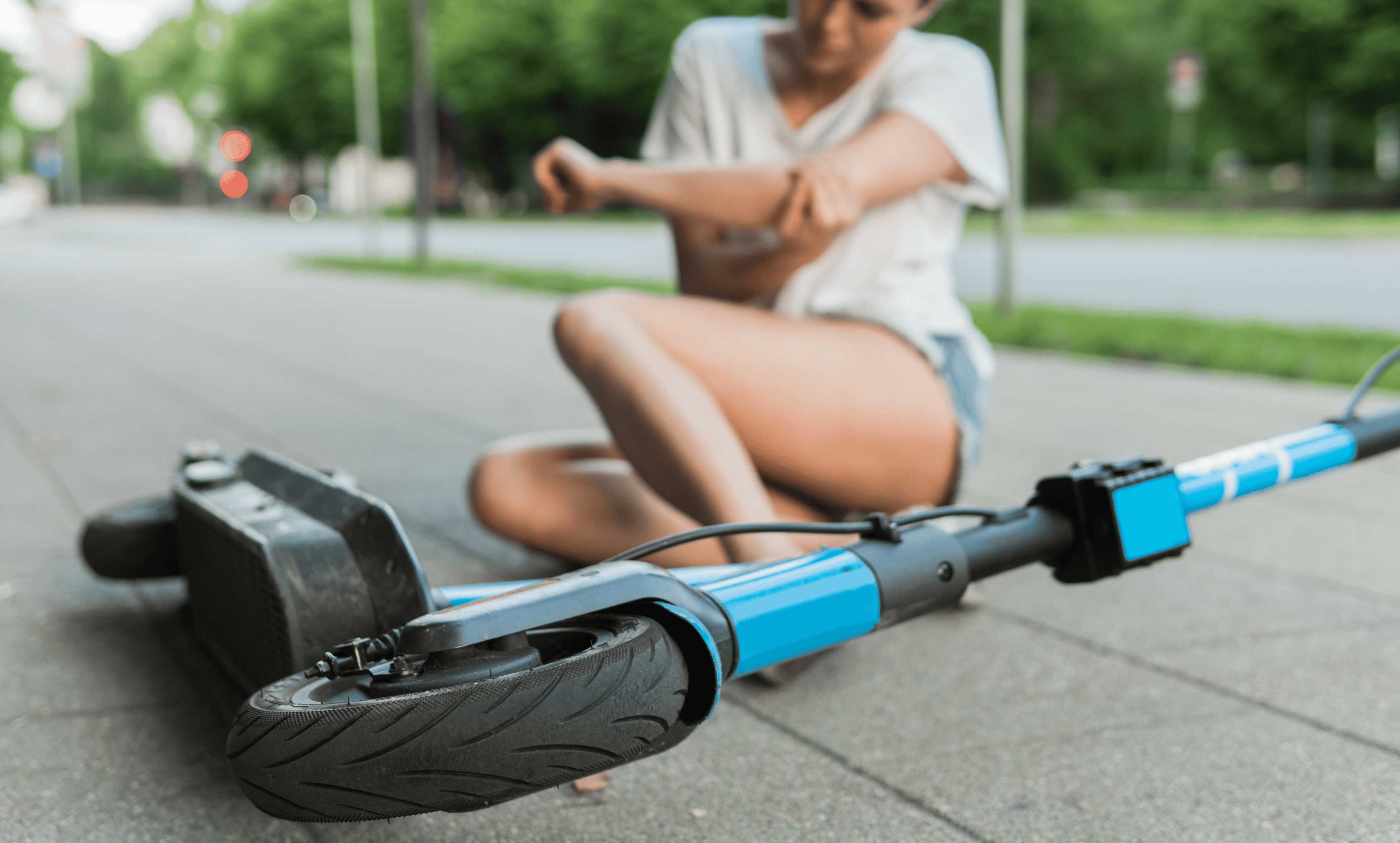 e scooter accident girl on ground