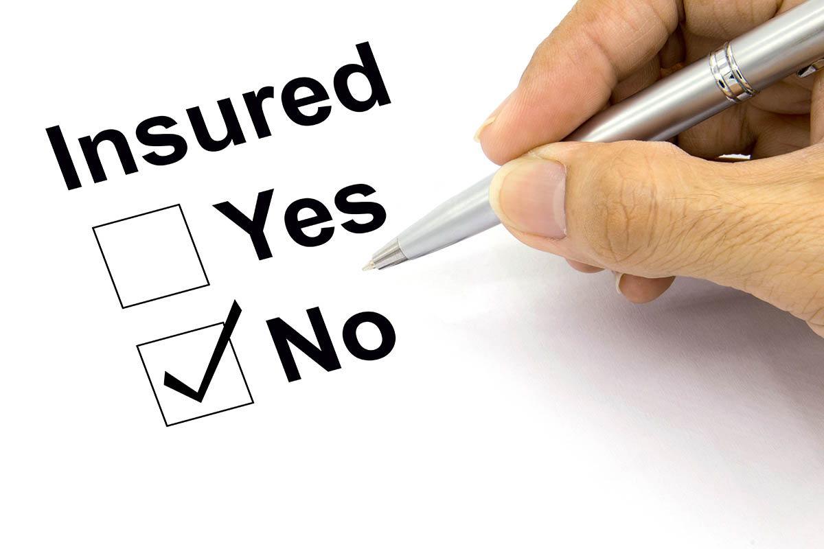 Two check boxes for insured, yes and no.
