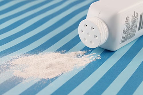 johnson and johnson talcum powder tipped over and spilled