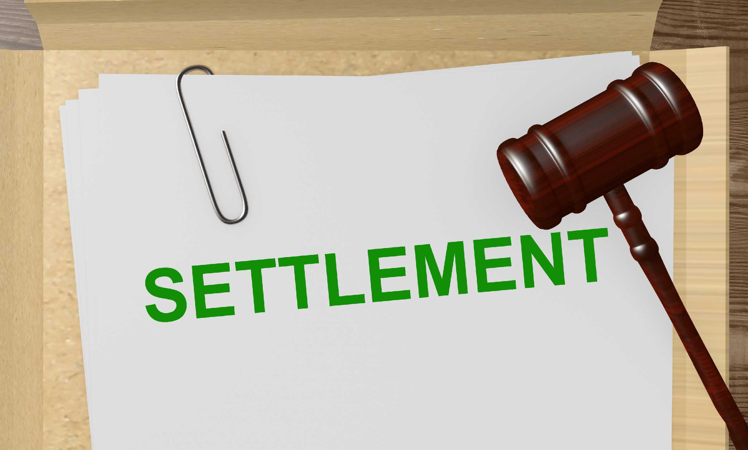 graphic with the words settlement