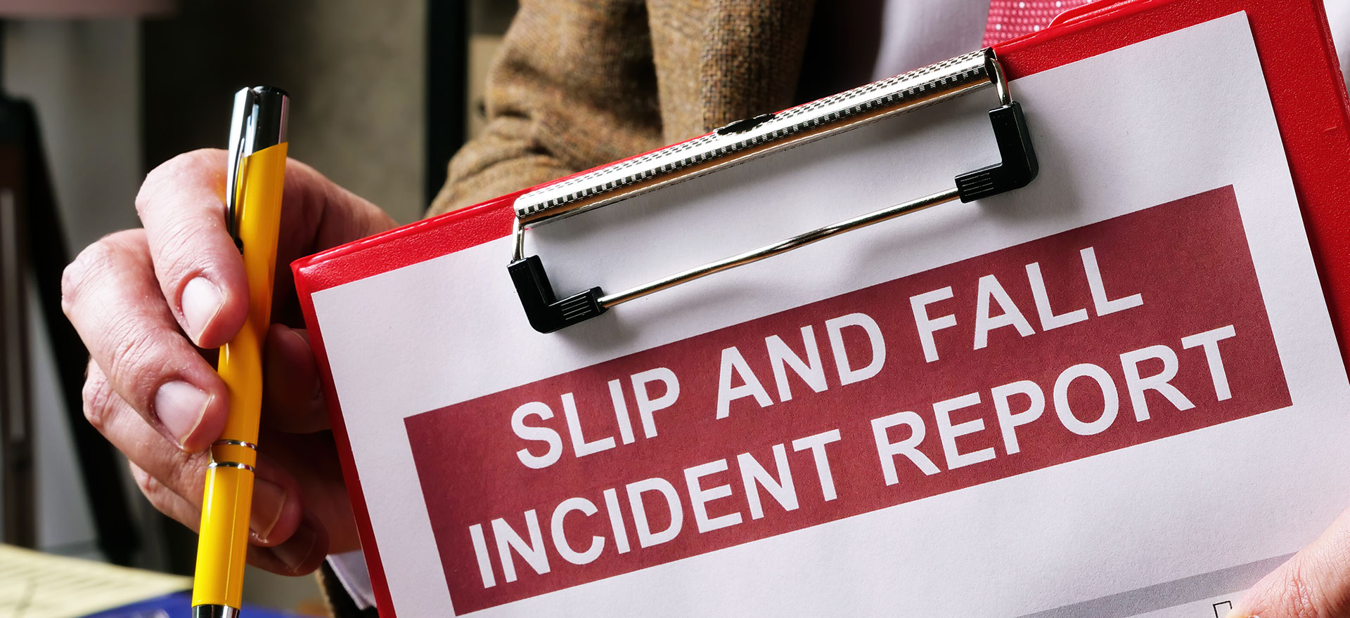 slip and fall incident report concept