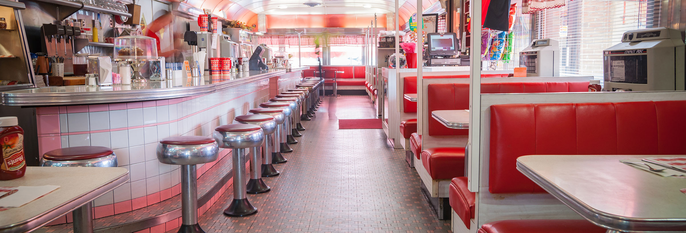 Typical diner interior