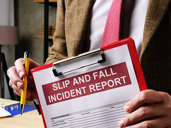 lawyer offers slip and fall accident report