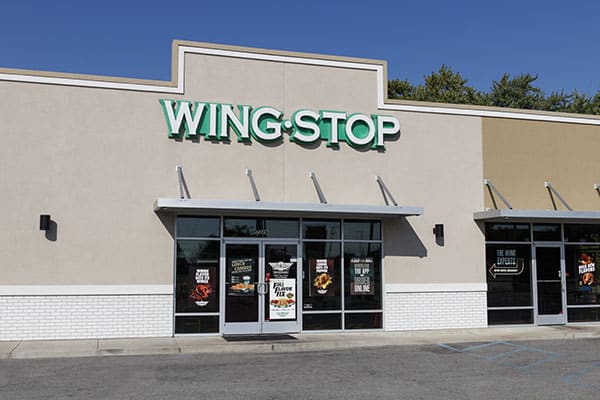 wingstop restaurant storefront with logo