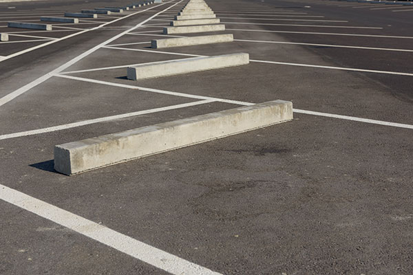 rows of car parking blocks